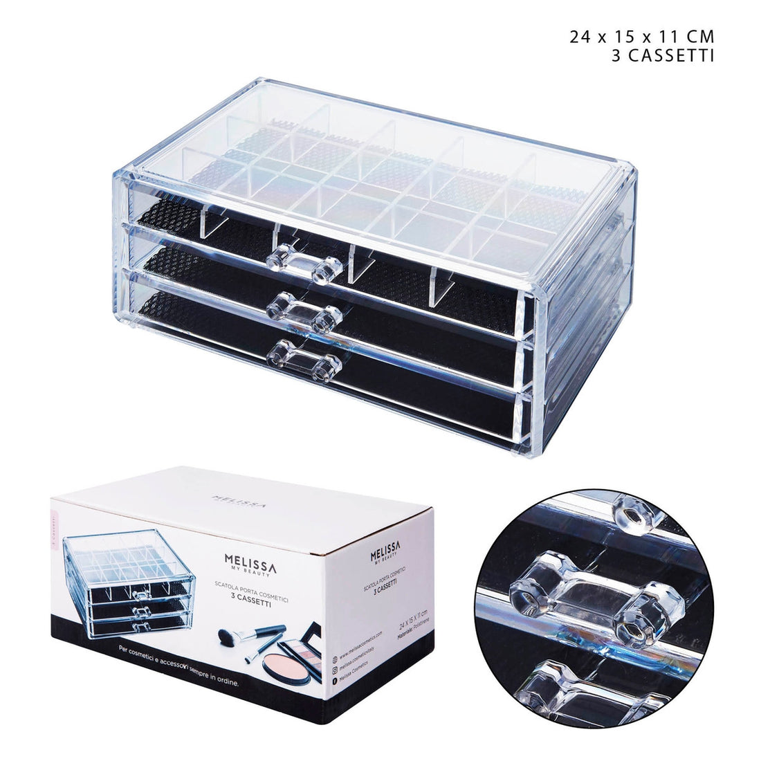 Melissa - Portacosmetici Plastica 24X15X11Cm