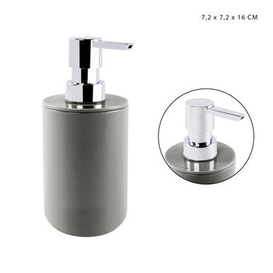 Dc - Porta Sapone Liquido Plastica 7.2X7.2X16Cm Grigio