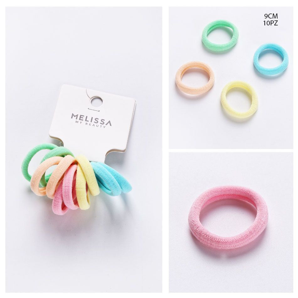 Melissa - Elastico Capelli 9Cm 10Pz Pastello