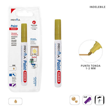 Pryma - Marcatore Vernice Punta Tonda 2Mm Oro Bl.