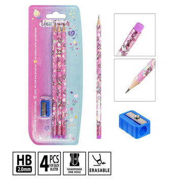 Pryma U/Friends Hb Pencil 3Pcs Sharpener Bl.