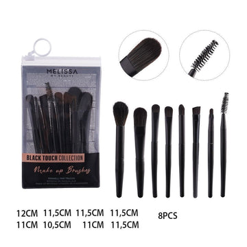 Melissa Black Touch Makeup Brush 8Pcs