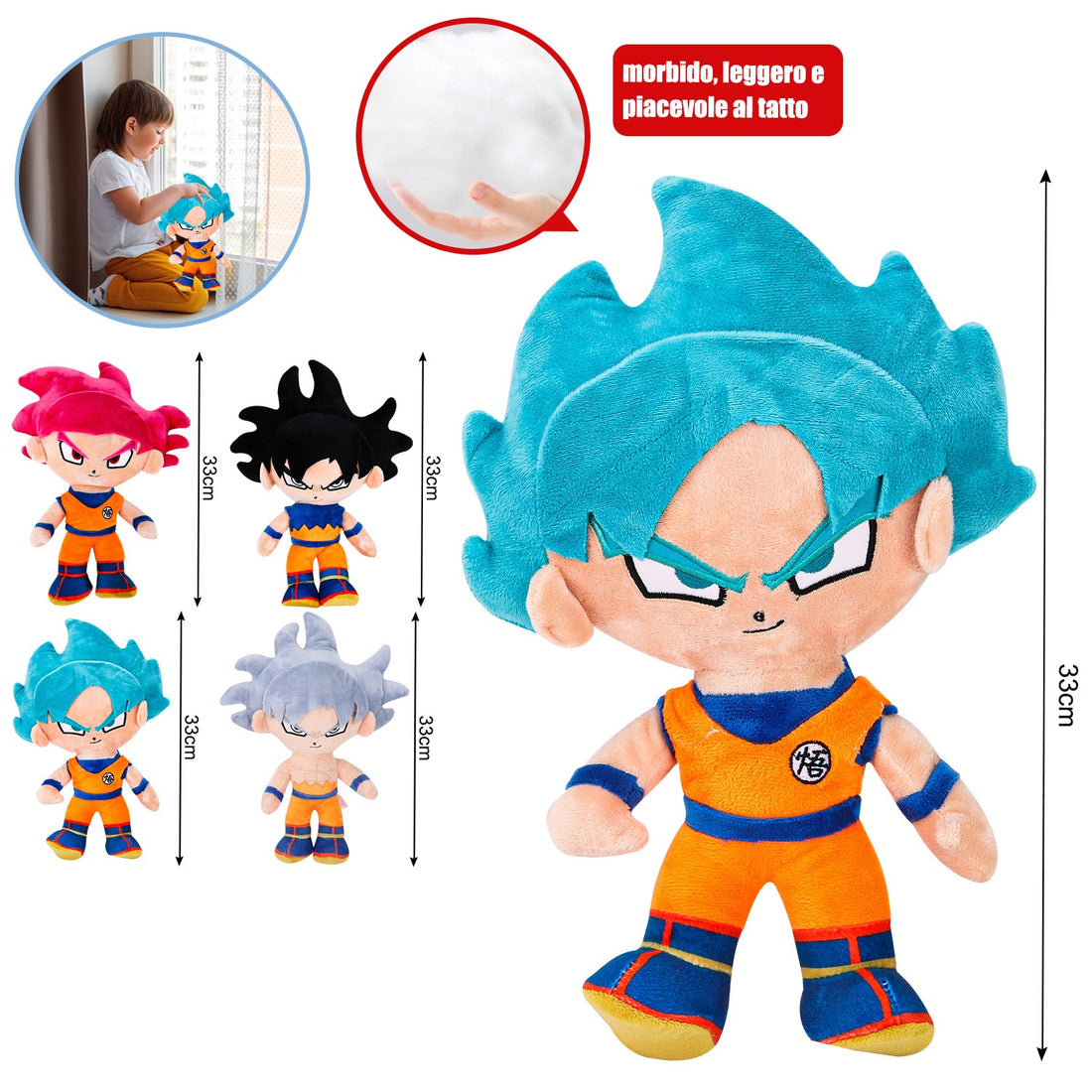 PELUCHE DRAGONBALL SUPER UNIVERSE SURVIVAL DA 33CM 4ASS.