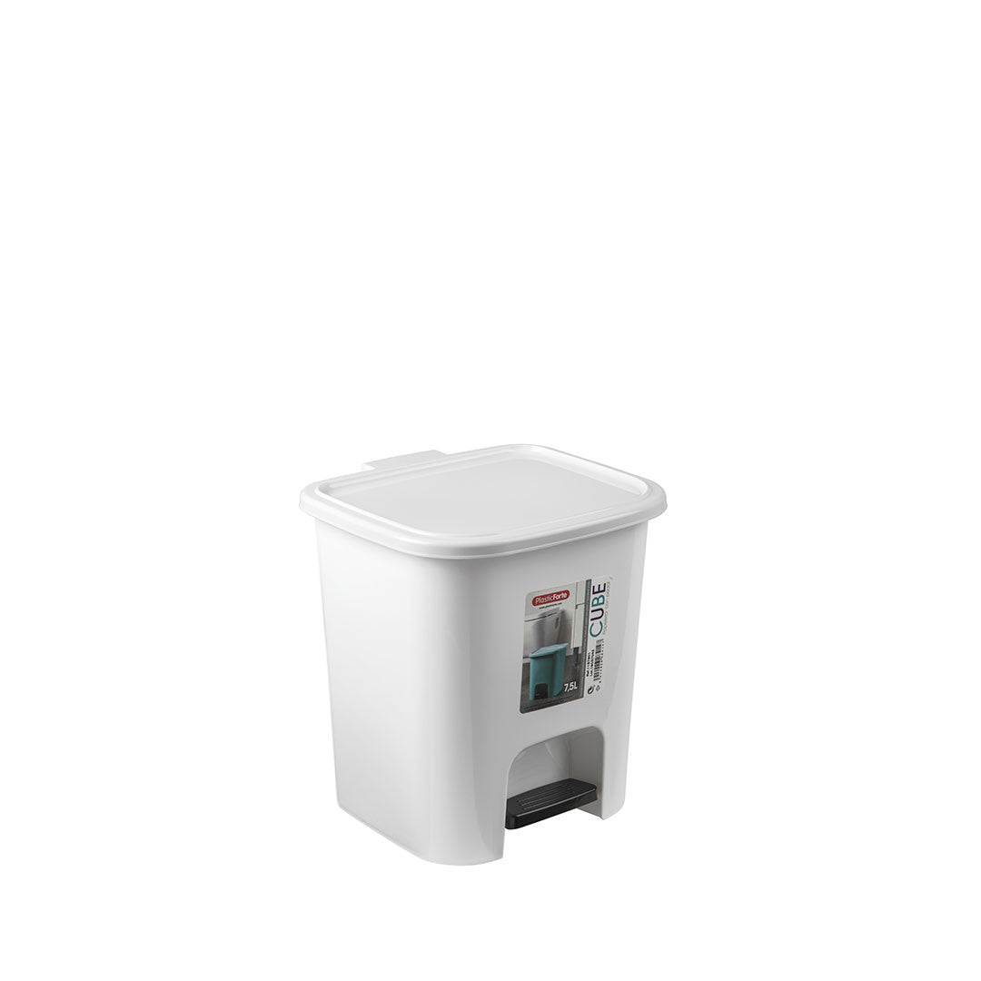 PlasticForte® - Pattumiera A Pedale Cube 75L Bianco
