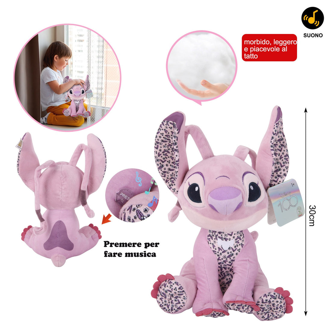 DISNEY STITCH ANGEL CON SUONI 30CM