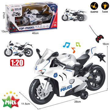 MILE MOTO DEI POLIZIOTTI TELECOMANDATA CON 2 CA