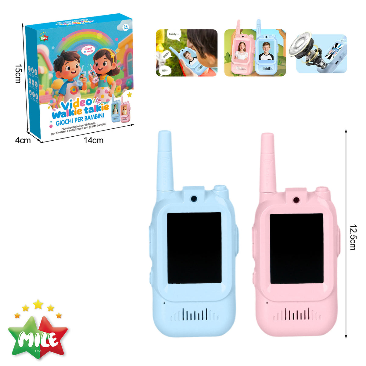 MILE WALKIE TALKIE BAMBINI CON VIDEO