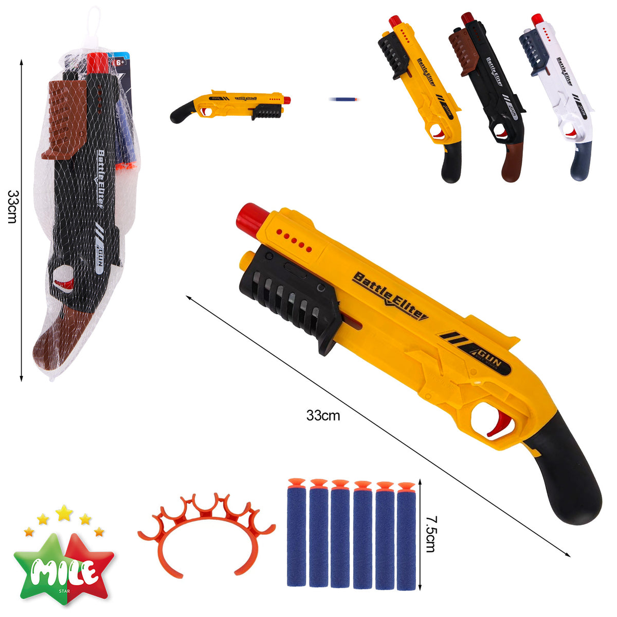 MILE FUCILE MANUALE A PROIETTILI EVA ARANCIONE/GIALLO