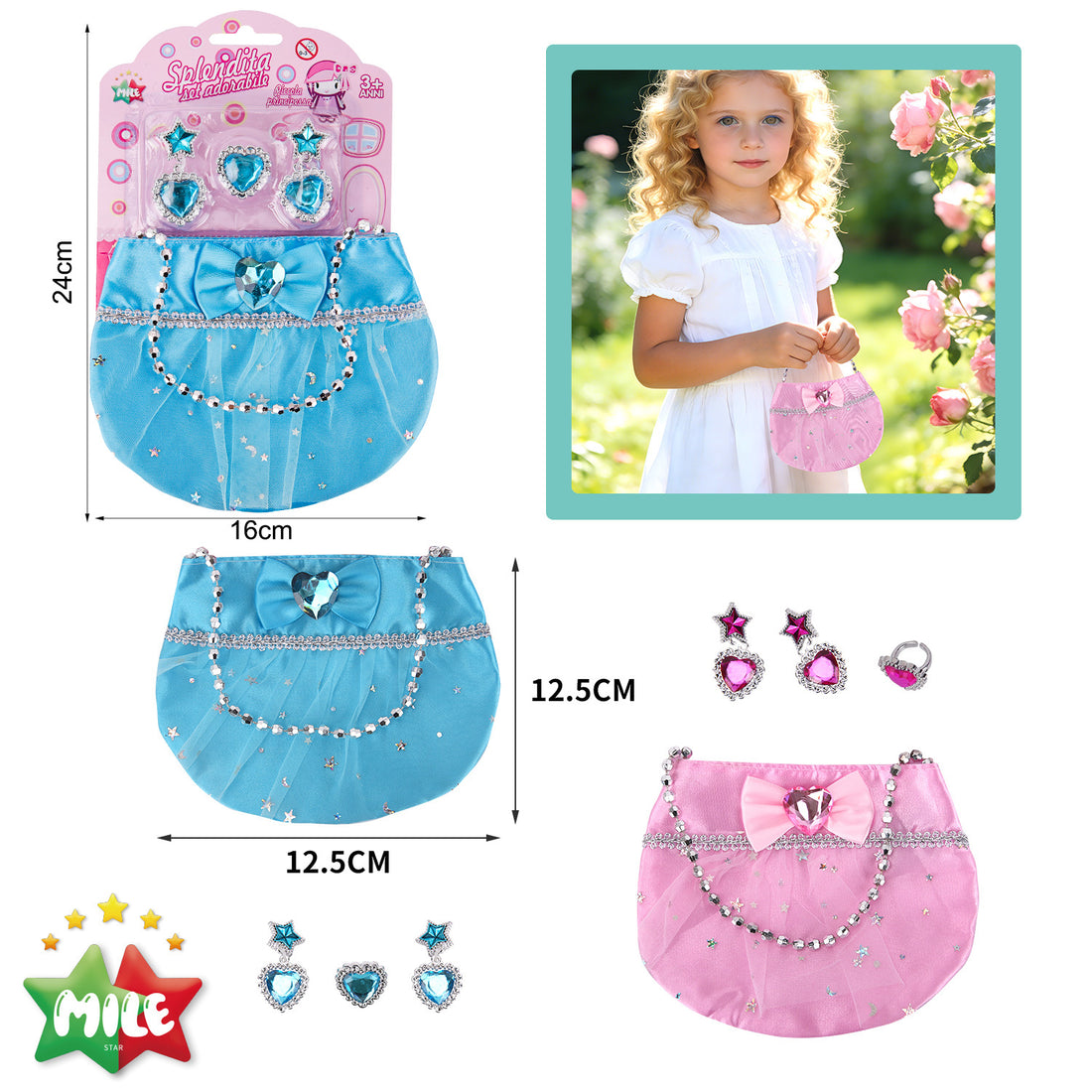 Mile Set Accessori Rosa/Blu
