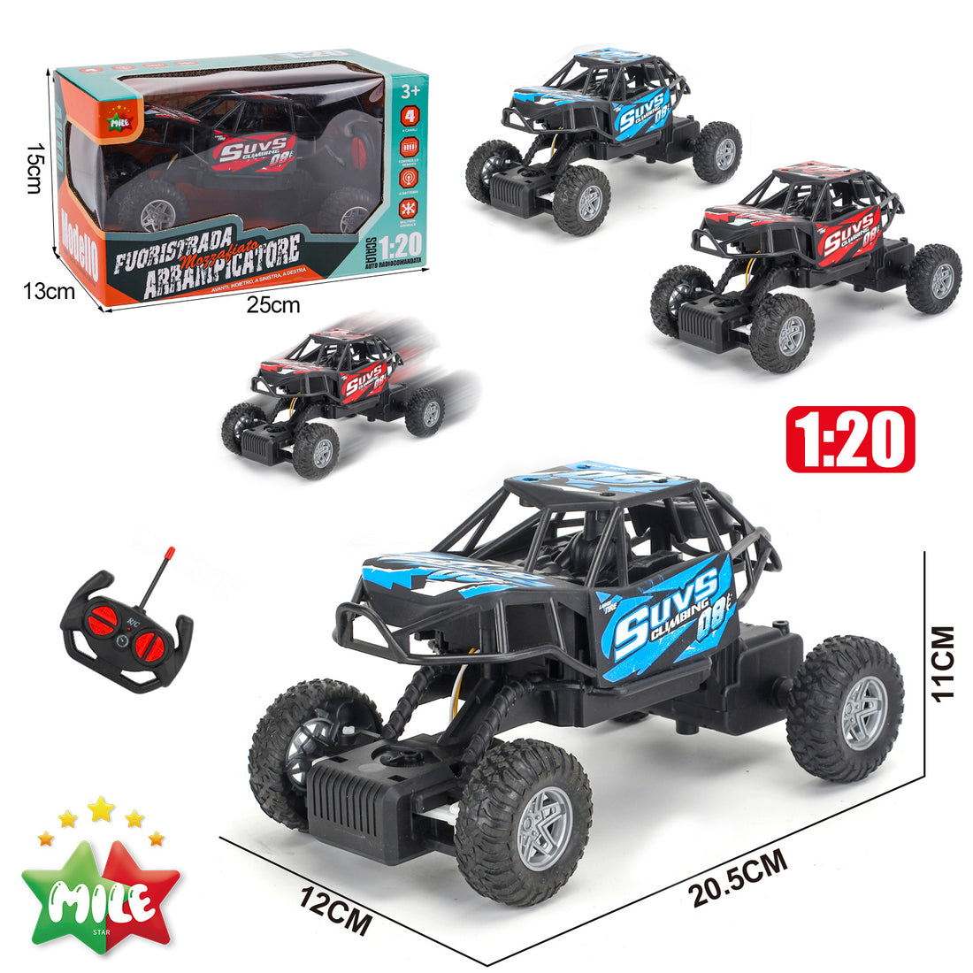 Mile Auto Radiocomandata 1 20 A 4 Vie (Batterie