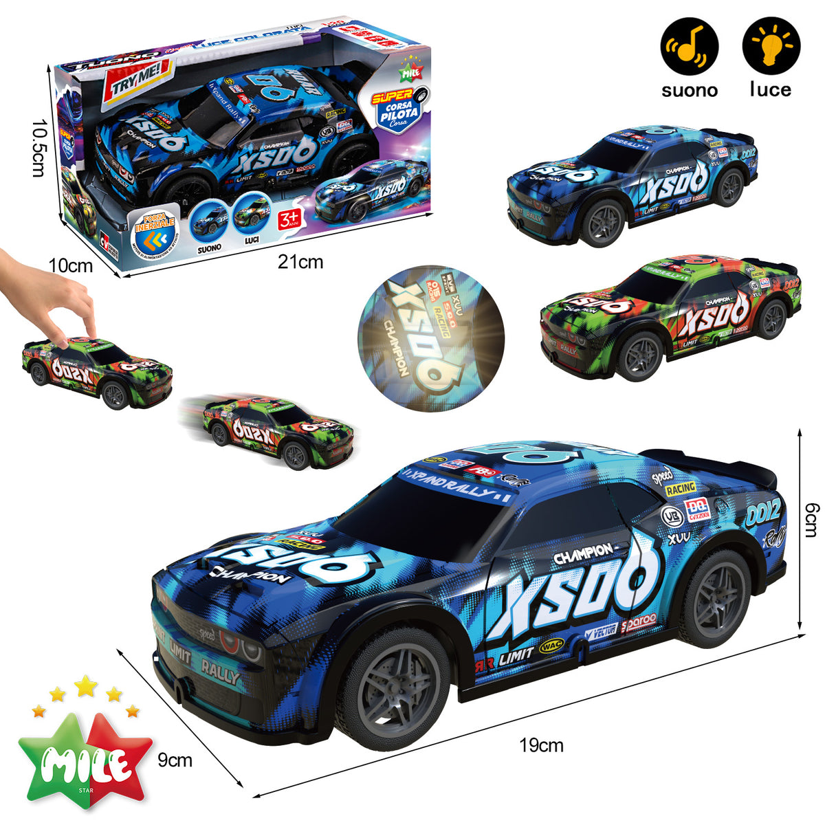 MILE AUTO INERZIALE 1 20 CON LUCI E MUSICA