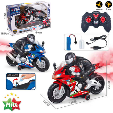 MILE MOTO RADIOCOMANDATA A 2 VIE 1 16 (ROSSO/BLU)