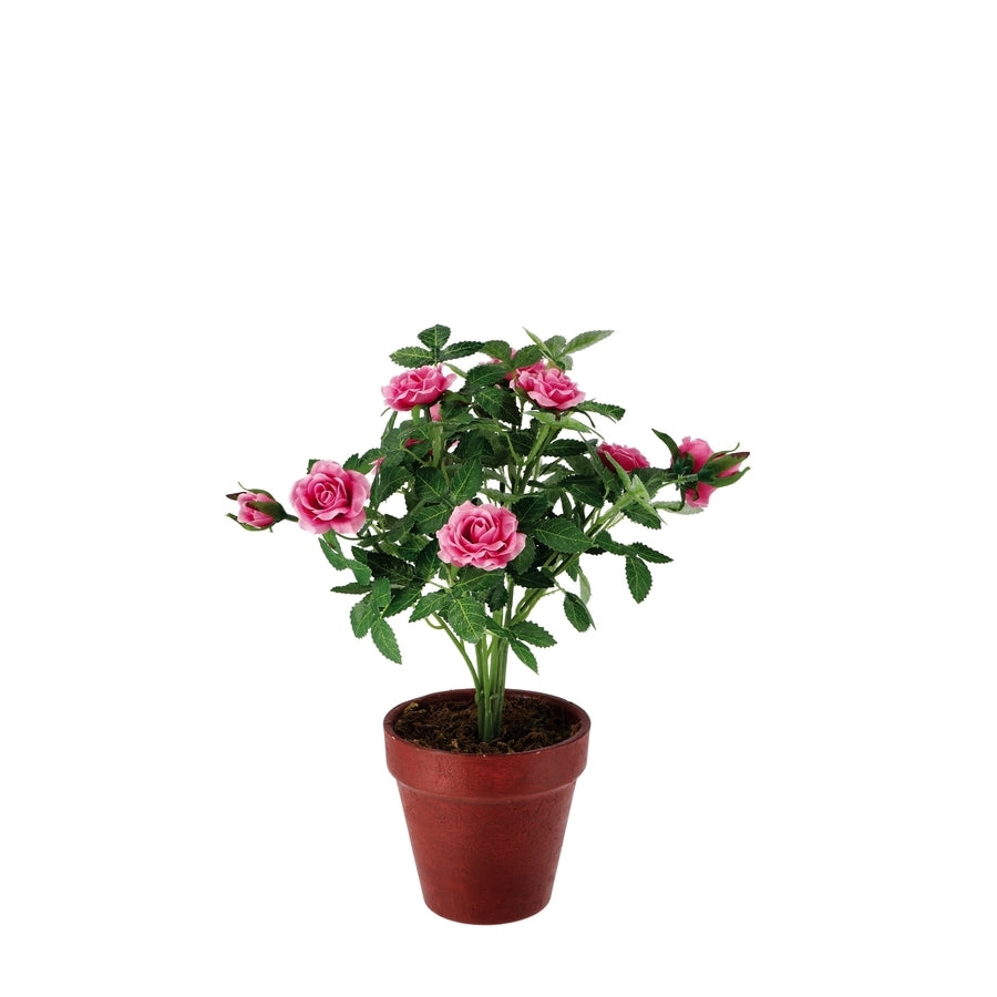 Ad Vaso Con Rose decorativo in 4 Colori Ø28Xh34Cm