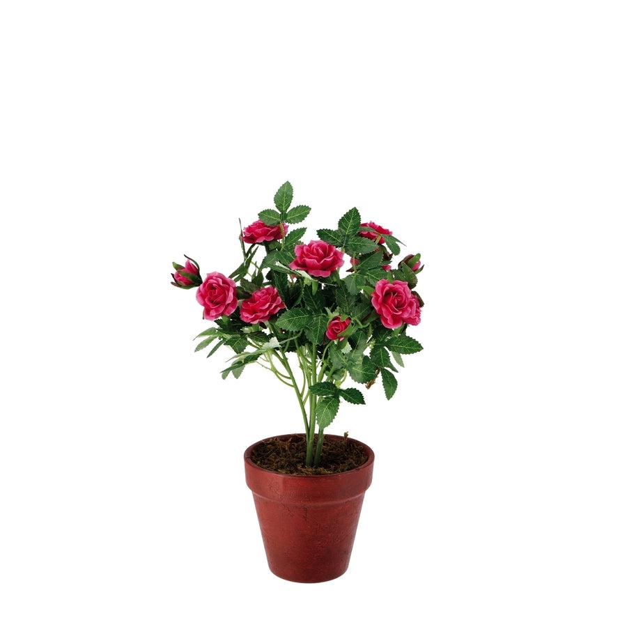 Ad Vaso Con Rose decorativo in 4 Colori Ø28Xh34Cm