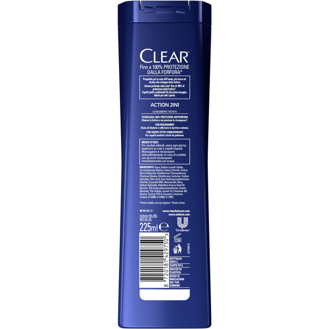 Clear Shampoo Action 2In1 Ml225