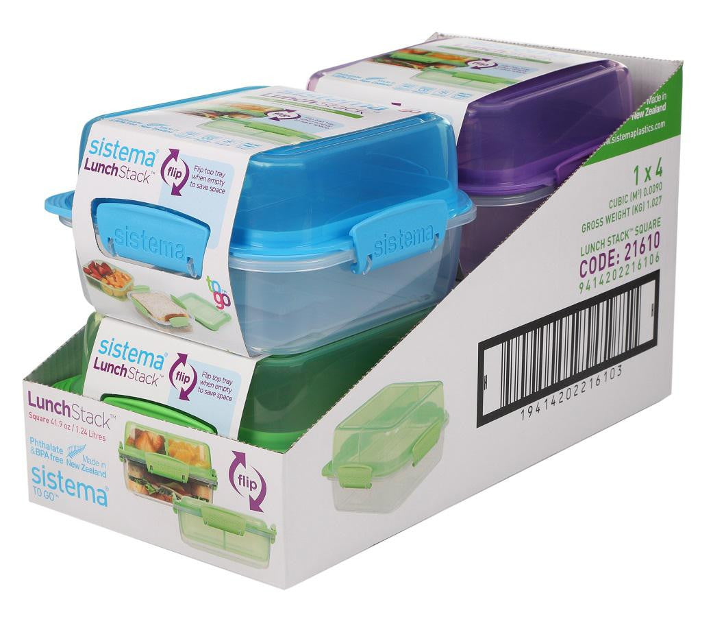 Sistema® P/Pranzo Pp ToGo 3P Stack 1,2 L