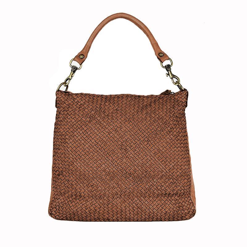 Elvira - Borsa a Spalla in Pelle Vintage Intrecciata - FrasiBags