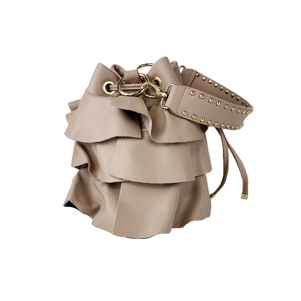 Angelina - Borsa Secchiello in Pelle con Balze - FrasiBags