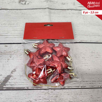 Ab.M Appendini Stelline 8 Pz. Cm.3,5 Rosso