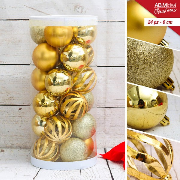 Ab.M Cilindro Palline Oro Cm.6 Pz.24
